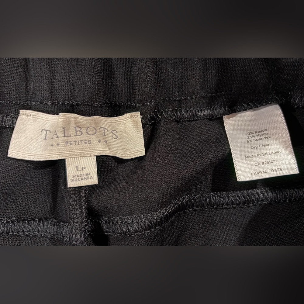 Talbots Black Elastic Waist Zip-Pocket Trousers - Picture 7 of 7